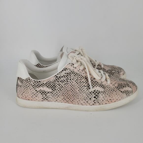 PAIGE Pink Gold Leather Amy Sneakers 9 - Picture 6 of 11